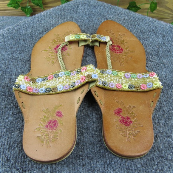 Naughty Monkey Women Thong Sandal Shoes Multicolor Leather Size 7.5 Medium - Picture 6 of 9